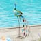 Glitzhome® 32" Metal Standing Peacock Garden Statue with Stakes